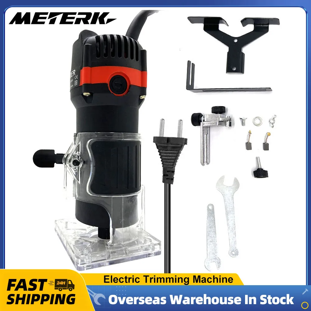 Woodworking Electric Trimming Machine Electromechanical Wood Milling Engraving Slotting Machine Brush Motor Wood Router