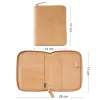 Moterm Vegetable Tanned Leather A6 Size Zip Cover with Top Pocket Cowhide Planner Zipper Notebook Organizer Agenda Journal Diary 2