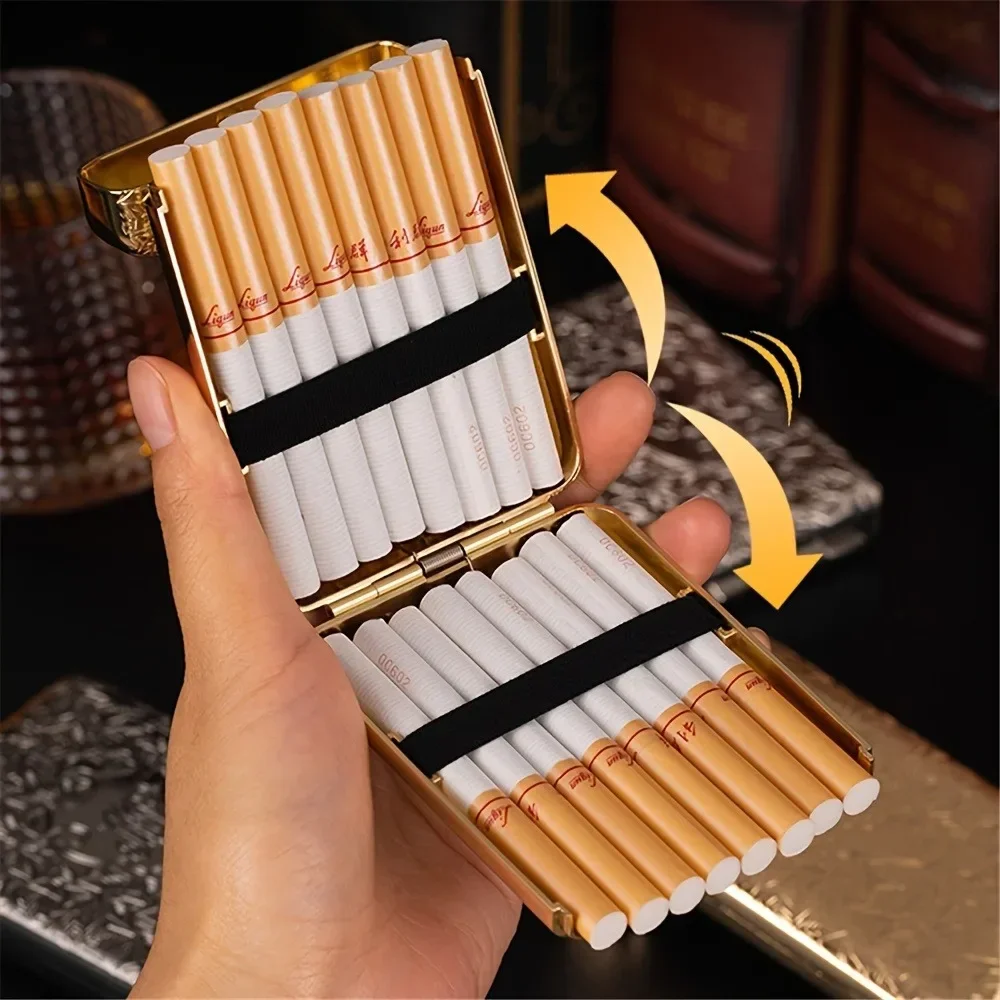 Vintage Engraved Metal Cigarette Case Holder - Elegant Pocket Storage Box Gift