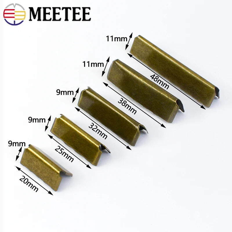 Meetee 금속 테일 클립 버클, 멜빵 엔드 클립, 스토퍼 단추 가방, 지퍼 정지 걸쇠 하드웨어 액세서리, 20-60mm, 10 개, 20 개, 30 개