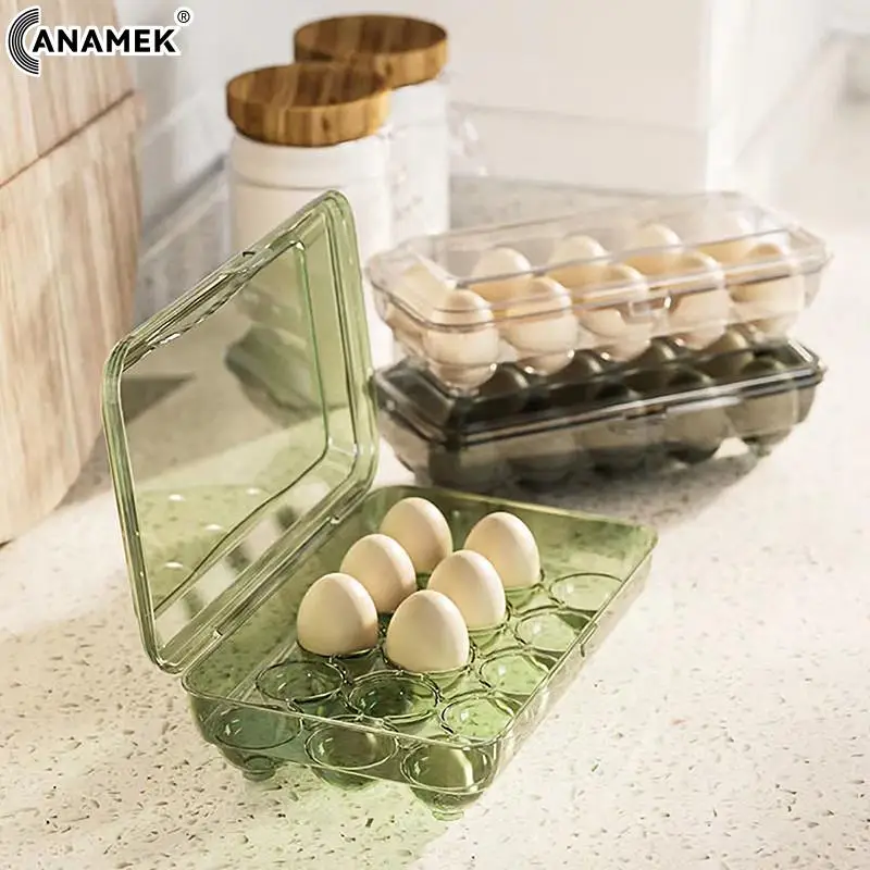 

10/15 Grids Egg Storage Box Rotating Egg Refrigerator Organizer Food Containers Egg Case Holder Dispenser Kitchen Storage Boxes