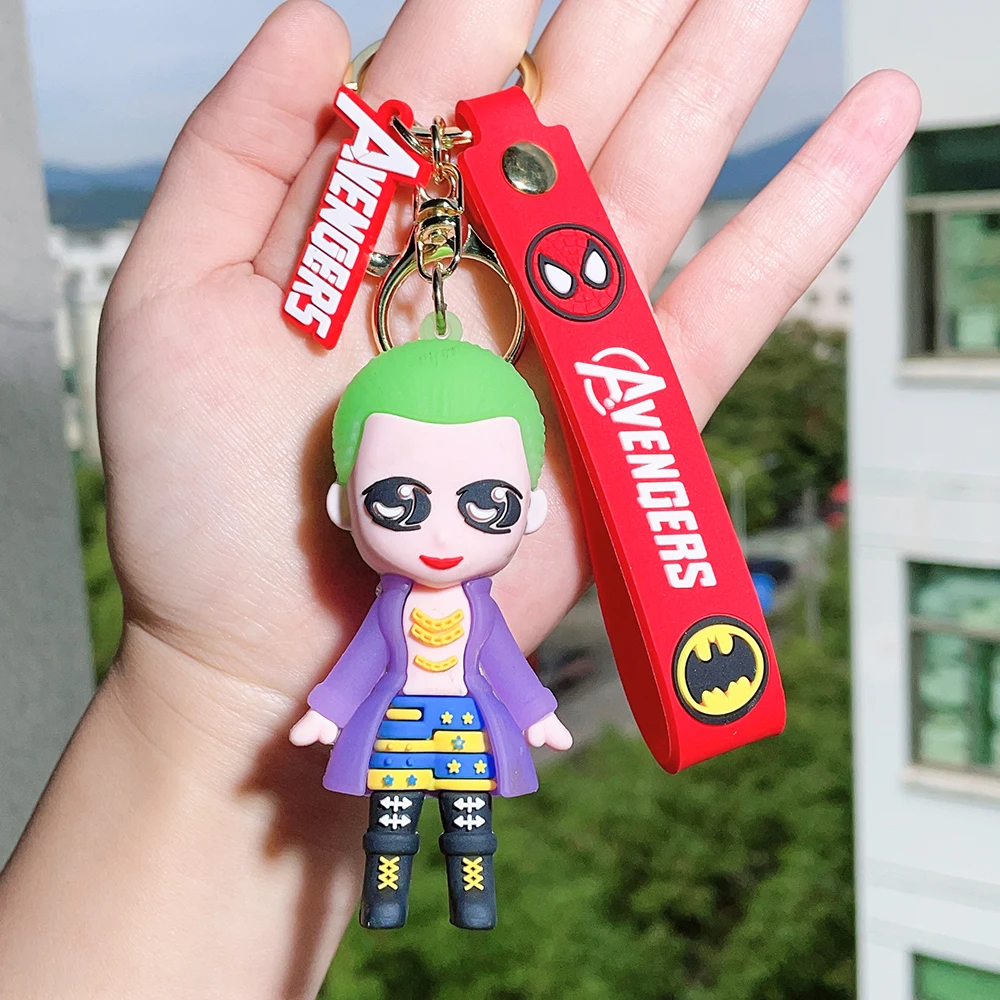 Comics Super Hero Silicone Keychain Cartoon 3D Batman Superman The