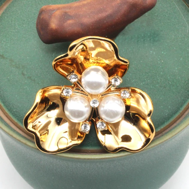 진주 라인석 합금 데이지 플라워 의류 액세서리