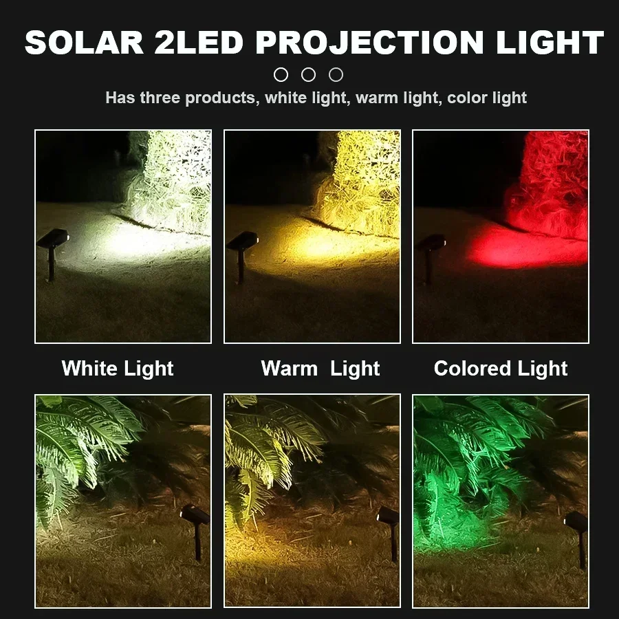 Solar Light 2 LED Outdoors Landscape Spotlights Color Changing 2 In 1 Wireless Waterproof Solar Wall Lamp Patio Garden solar lights solar wall lamp