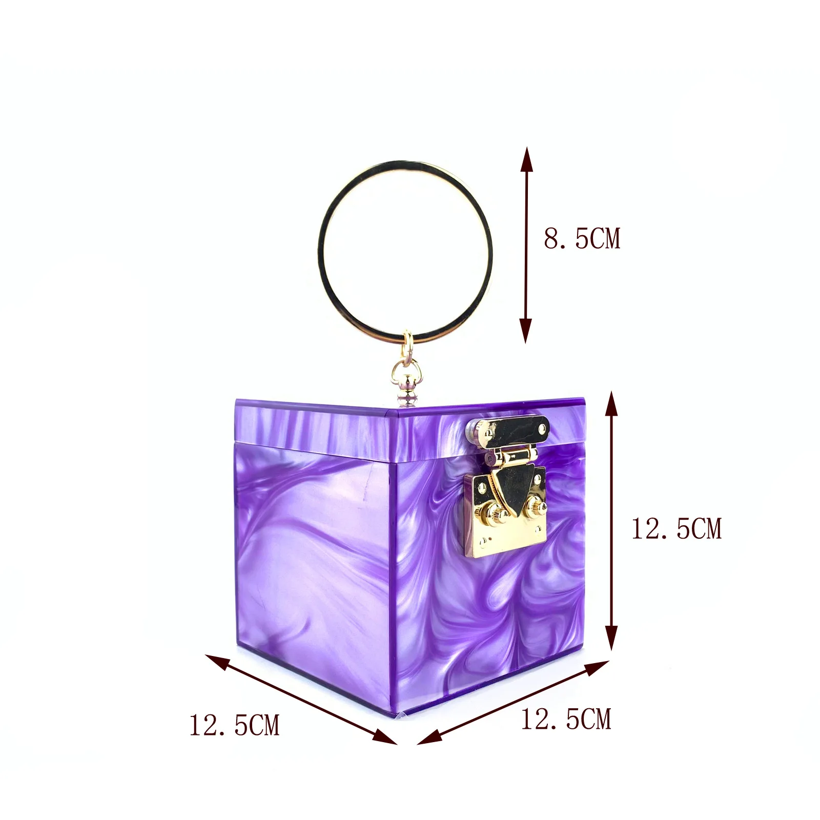 2022 New Acrylic Square Box Women's Bag Fashion Handbag Box Bag Cosmetic Bag