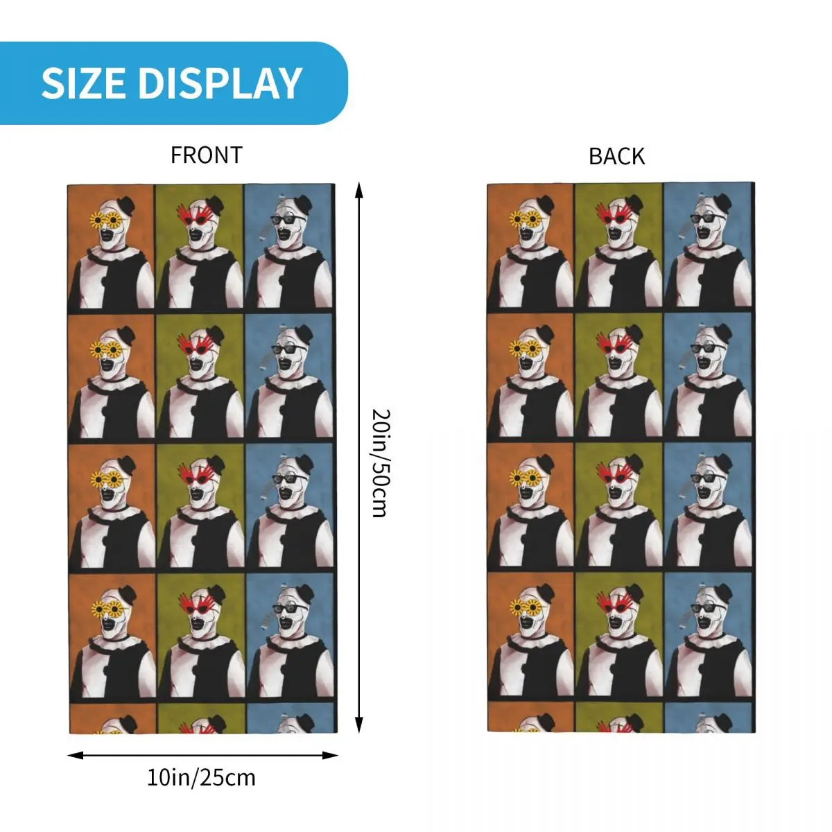 Terrifiers Art The Clown Bandana Neck Warmer Women Men Winter Ski Tube Scarf Gaiter Face Cover