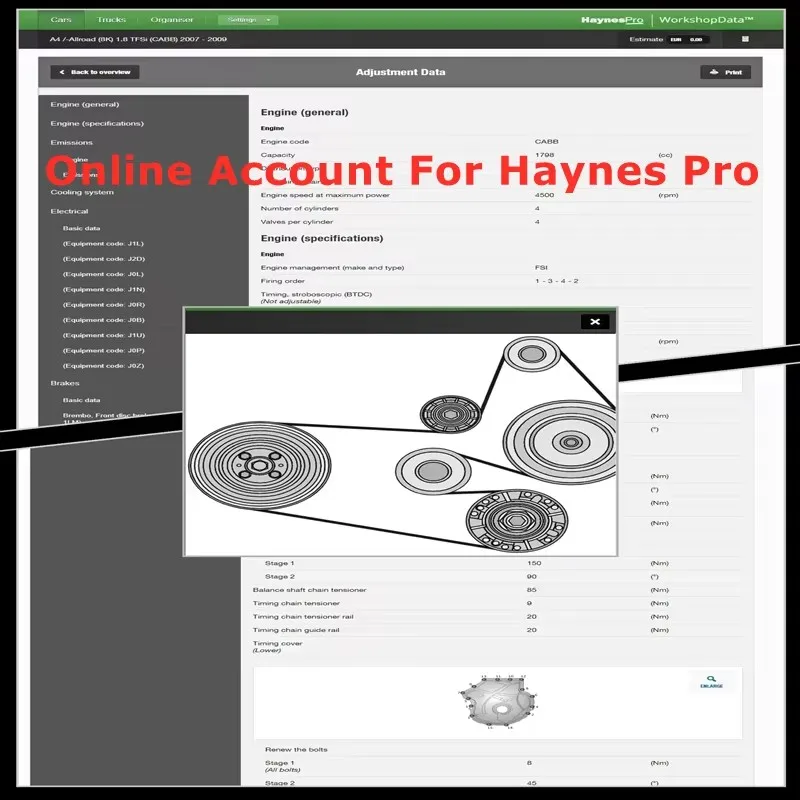 Haynes Pro atölye onarım yazılımı için 1 yıl Online hesap ücretsiz güncelleme araba kamyon bakım tam veritabanı PC Tablet telefon