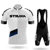 Strava pro equipe conjunto camisa de ciclismo roupas verão bicicleta estrada camisas terno bib shorts mtb ropa maillot 2