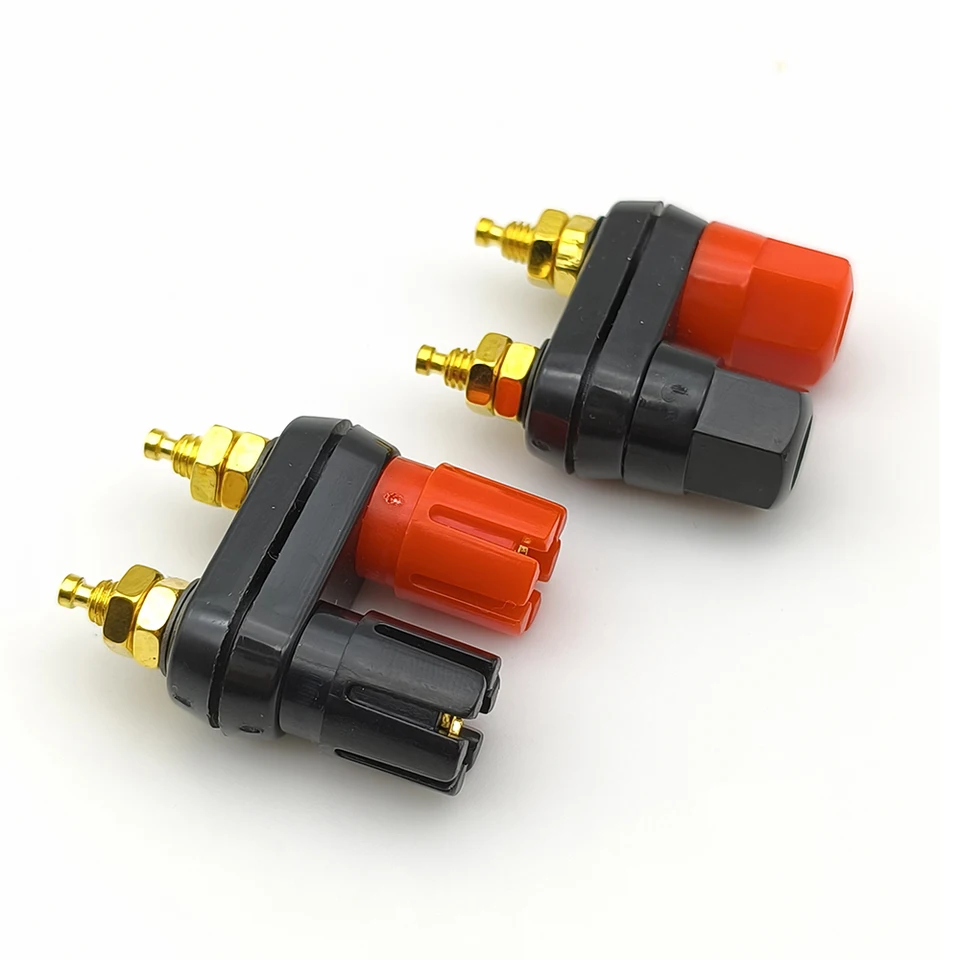 Terminale quadrato a 2 vie per scatola dell'altoparlante da 2,2 con spine a banana, morsettiera per altoparlante della scatola del subwoofer con attacco a vite per subwoofer per altoparlanti stereo p