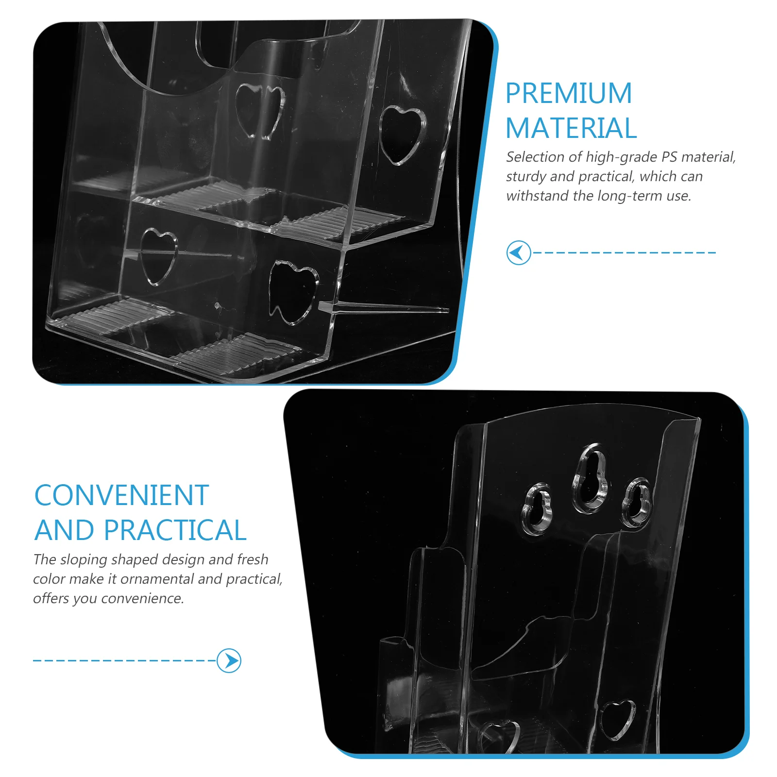 Acrylic Vertical Stationery Shelf Transparent PET Desktop File Storage Box Organizer Brochure Holder Acrylic Pamphlet Display 5