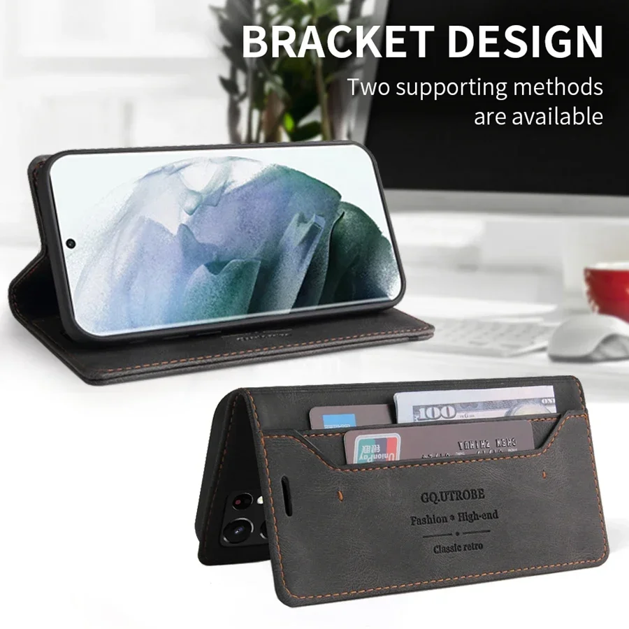 Wallet Anti Theft Brush Flip Leather Case For Samsung Galaxy S25 Ultra S24 Plus S23 S22 S21 S20 FE A15 A16 A35 A36 A53 A55 A56 leather wallet case leather case phone case leather phone case