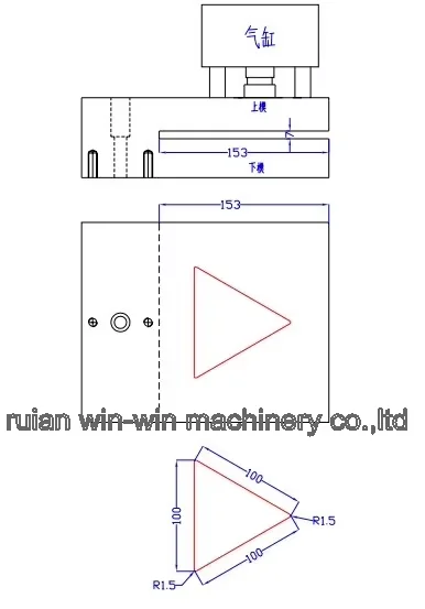 100mmx100mmx100mm 유압 직사각형 단일 홀 펀처 공압 펀칭 기계 플라스틱 포장 백 홀 펀처 기계