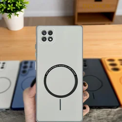 Magnetic Hard Silicone Back Cover in Color - Galaxy F42 5G (XCK gray)