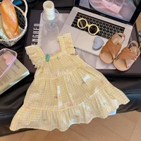 Robe d'été 2026 pour filles à manches volantées, robes de princesse imprimées à volants pour enfants de 1 à 12 ans, vêtements de vacances 3