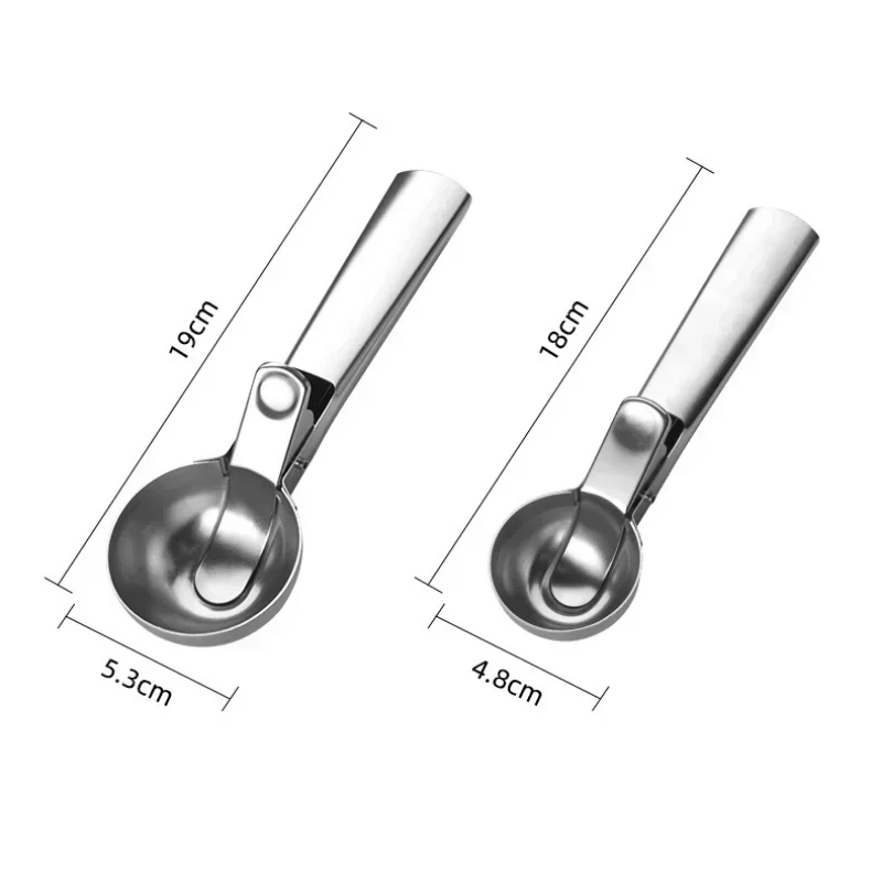 Stainless Steel Ice Cream Scoops Watermelon Fruit Spoon Ice Cream Ball Makers Fruit Ball Maker Summer Kitchen Tools ice cream scoop