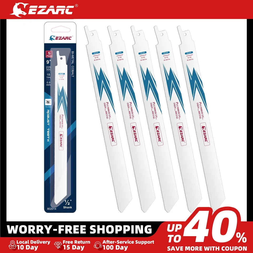 Lame Sega A Gattuccio Bimetalliche Cobalto R922PT 225mm 18TPI - Set 5 Pezzi Per Metallo Sottile - Foto 5