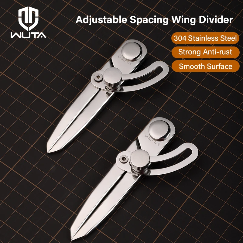 304 Stainless Steel Leather Compass Adjustable Spacing Wing Divider Completely Polished Craft Regulation Tools DIY Scriber leather tool leather working tools leather measuring tool