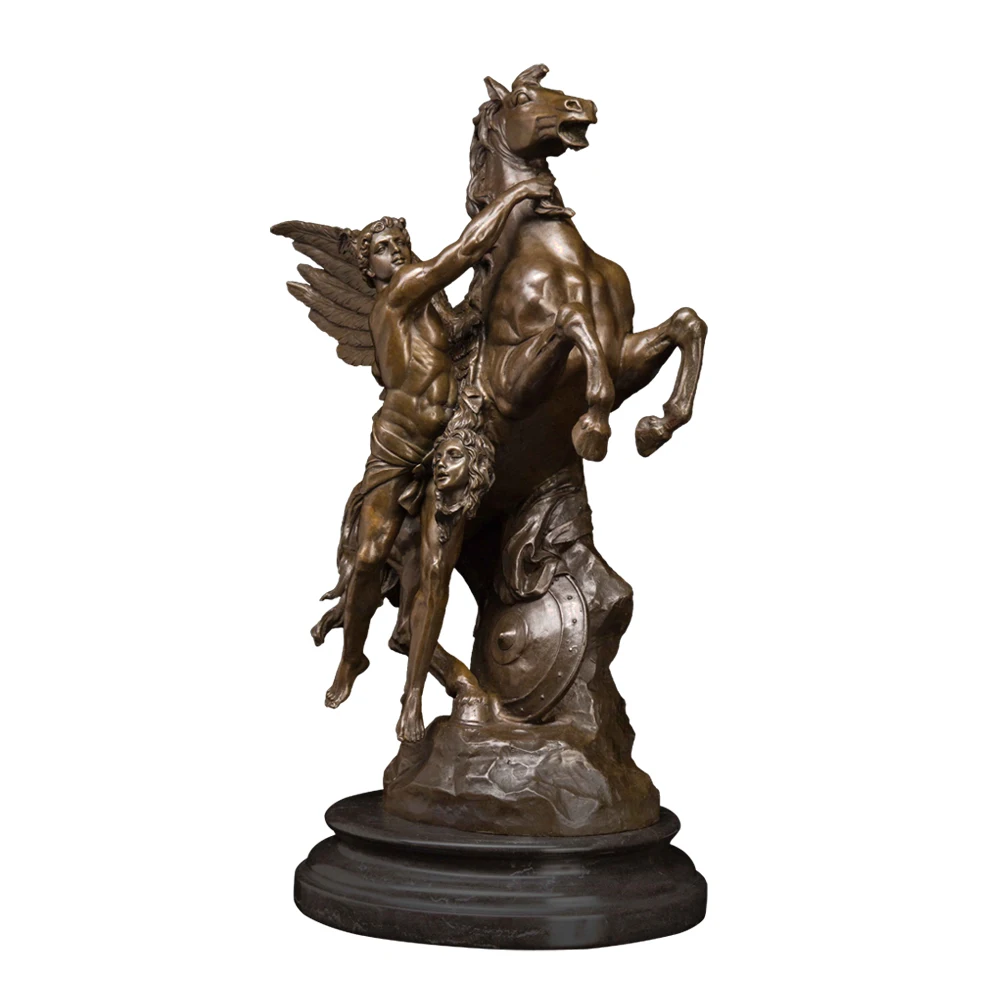 

ZPT-010 Large Greek Myth Perseus Bronze Sculpture Antique Copper Statue Figurine Home décor