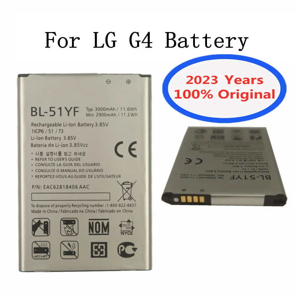 Nuova Batteria 3000Mah Bl51Yf Per Lg G4 H815 H810 H818 H819 V32 Vs986 Vs999 Us991 Ls991 F500 G Stylo F500 F500S F500L F500K Batteria