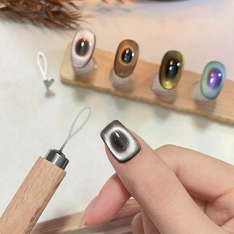 블랙홀 캣아이 디자인 마그네틱 네일 아트 도구, 속이 빈 캣아이 올리브형 마그네틱 보조 도구, DIY 살롱 매니큐어용