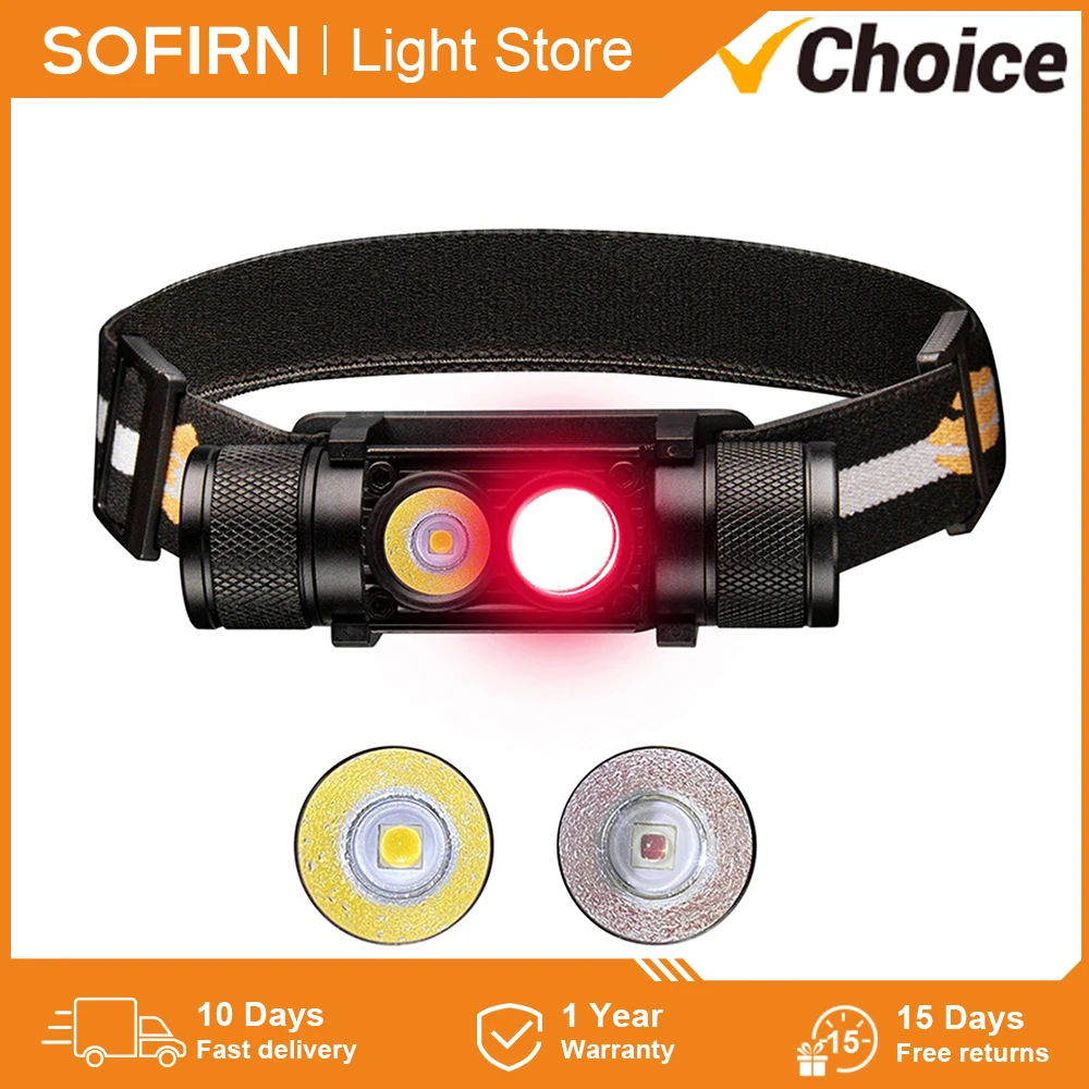 Sofirn-H25LR LED recargable USB C, luz blanca brillante de 90 alto CRI y antorcha roja profunda de 660nm