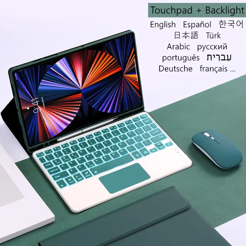 Tablet com Teclado Retroiluminado Capa para Samsung Tab s6 Lite 10.4 Sm-p620 Sm-p620 2024 Case
