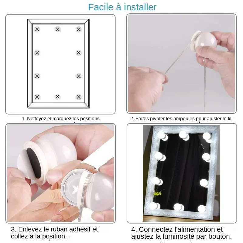 Makeup Mirror LED Light Bulbs Vanity Lights USB 5V Bathroom Dressing Table Lighting Dimmable LED Vanity Light For Mirror