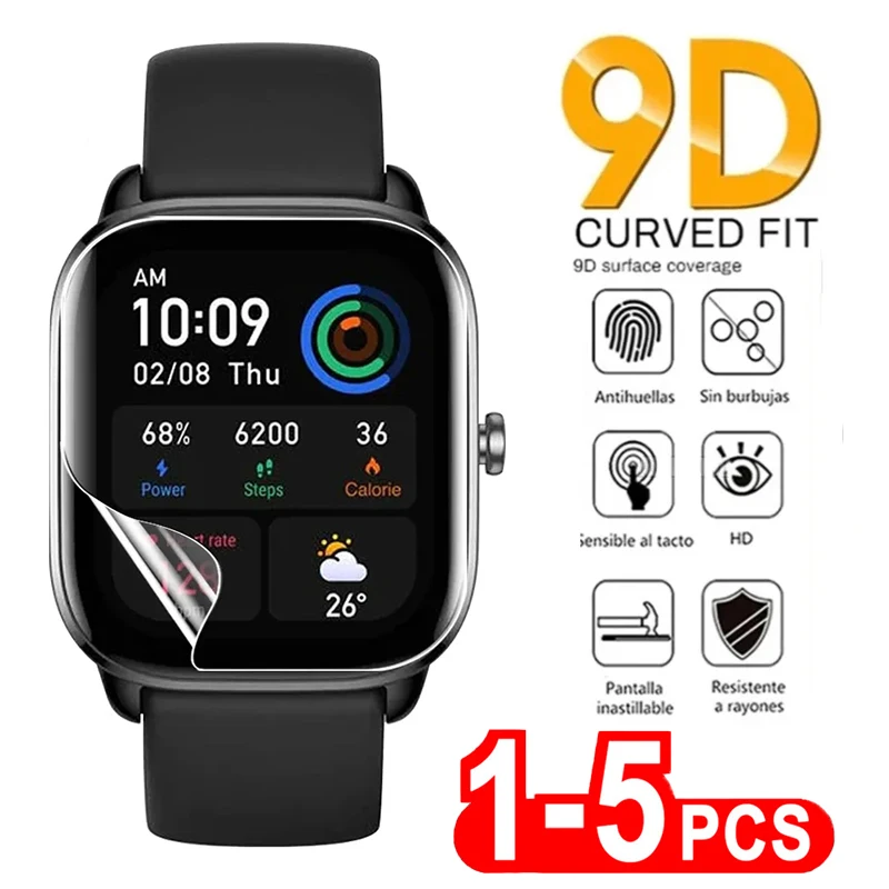 5Pcs Soft Hydrogel Pellicola Protettiva Per Huami Amazfit Bip S Lite Bip 3 Bip U Pro Screen Protector Mi Amazfit Pace Verge T-Rex Pro