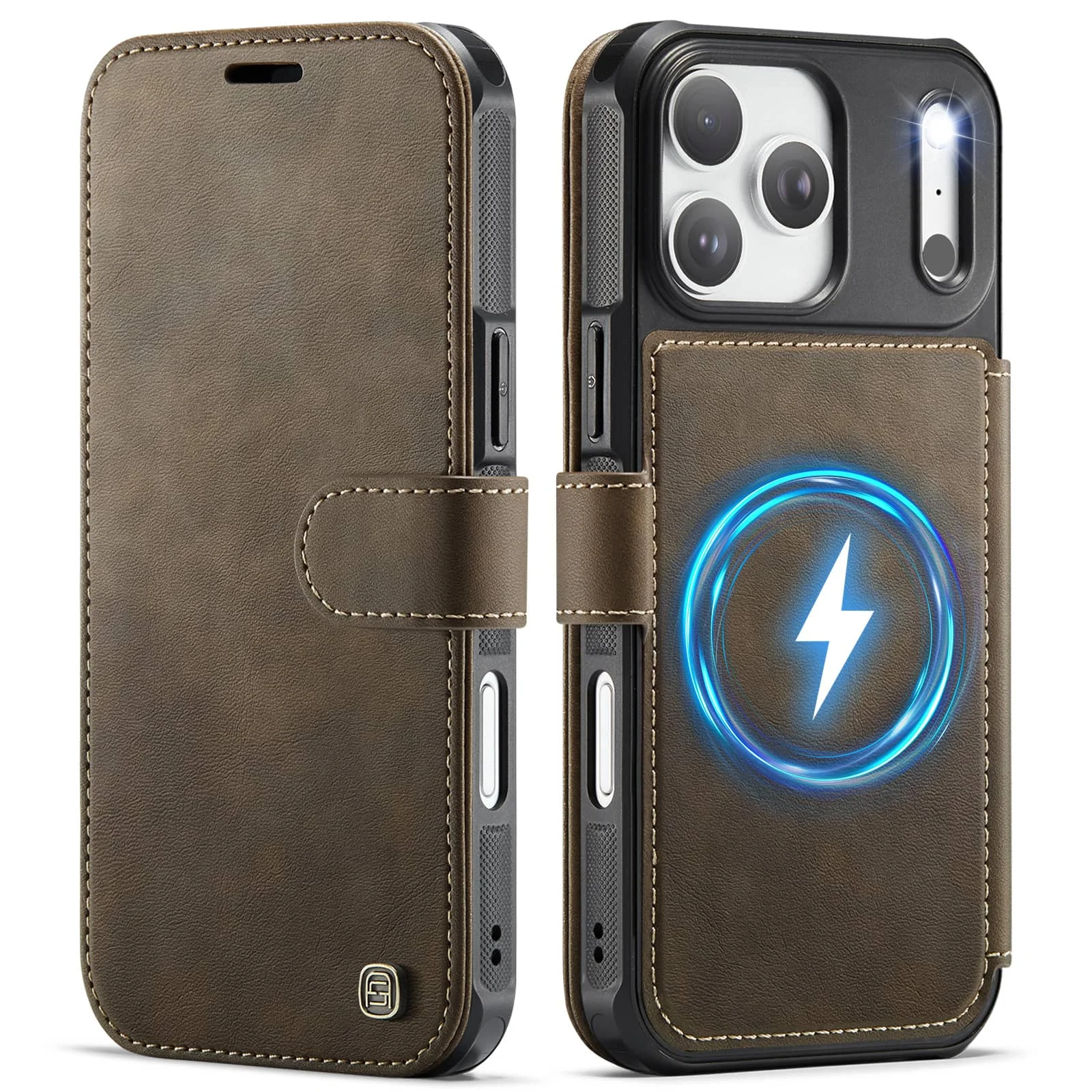 Premium Magnetic PU Leather Wallet Case with RFID Protection and Stand Feature, Slim Shockproof Design