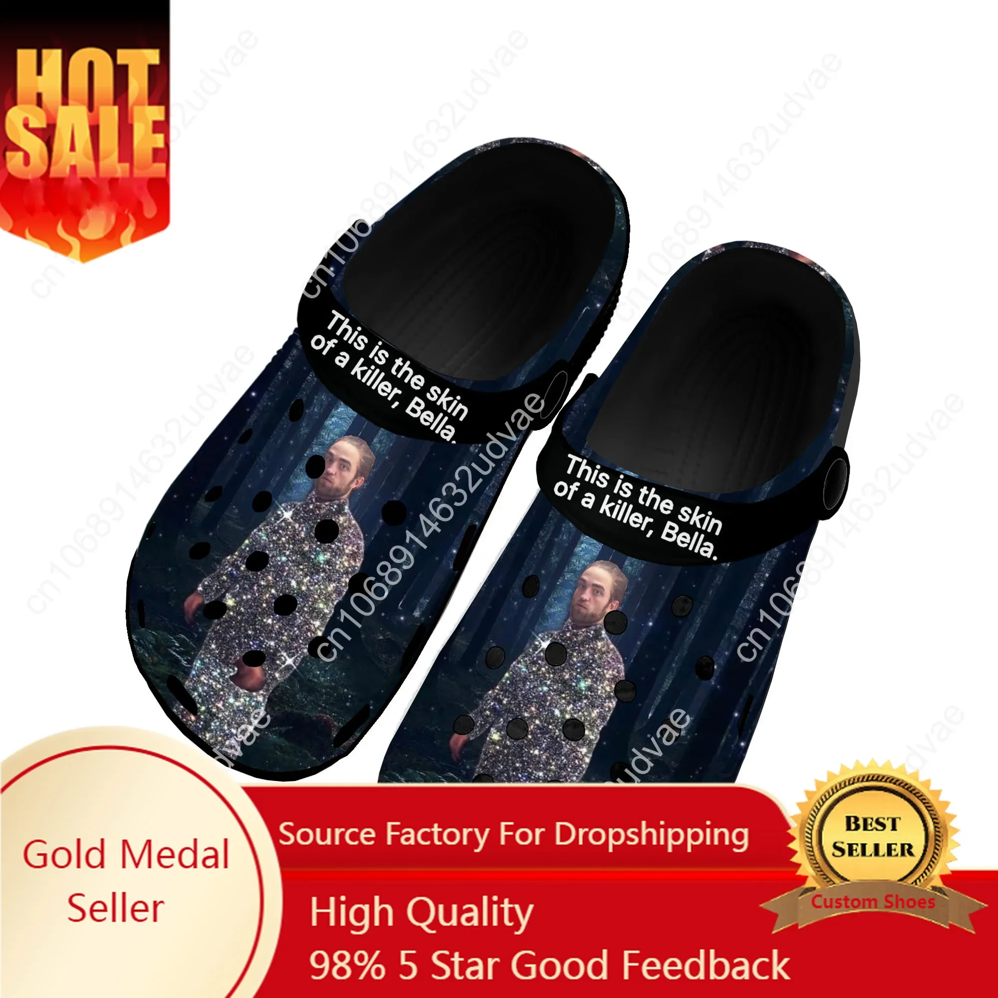 

Robert Pattinson Standing Meme Home Clogs Custom Water Shoes Mens Womens Teenager Shoe Garden Twilight Clog Beach Hole Slippers