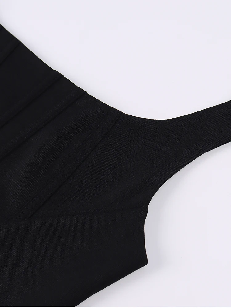 NewAsia Damen-Cropped-Tops mit Stäbchen, Reißverschluss, quadratischer Ausschnitt, rückenfrei, Sommer, solides Korsett, Hosenträger, Weste, sexy Leibchen, schlank, neu – Detail 25