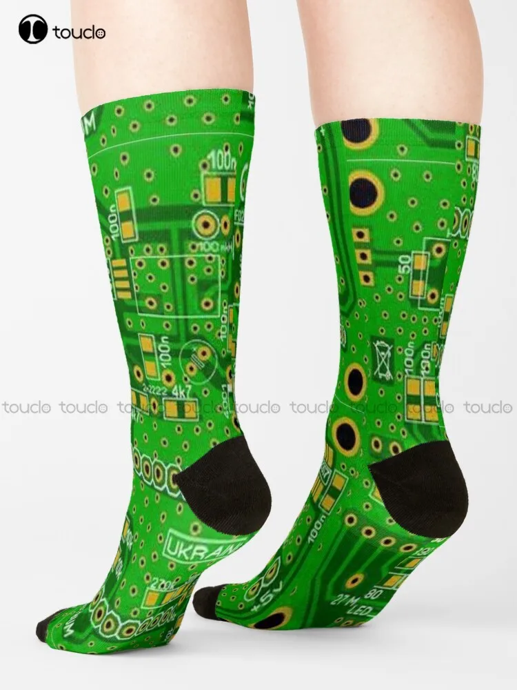 

Electric Circuit Board Socks Womens Hiking Socks Personalized Custom Unisex Adult Teen Youth Socks 360° Digital Print Harajuku