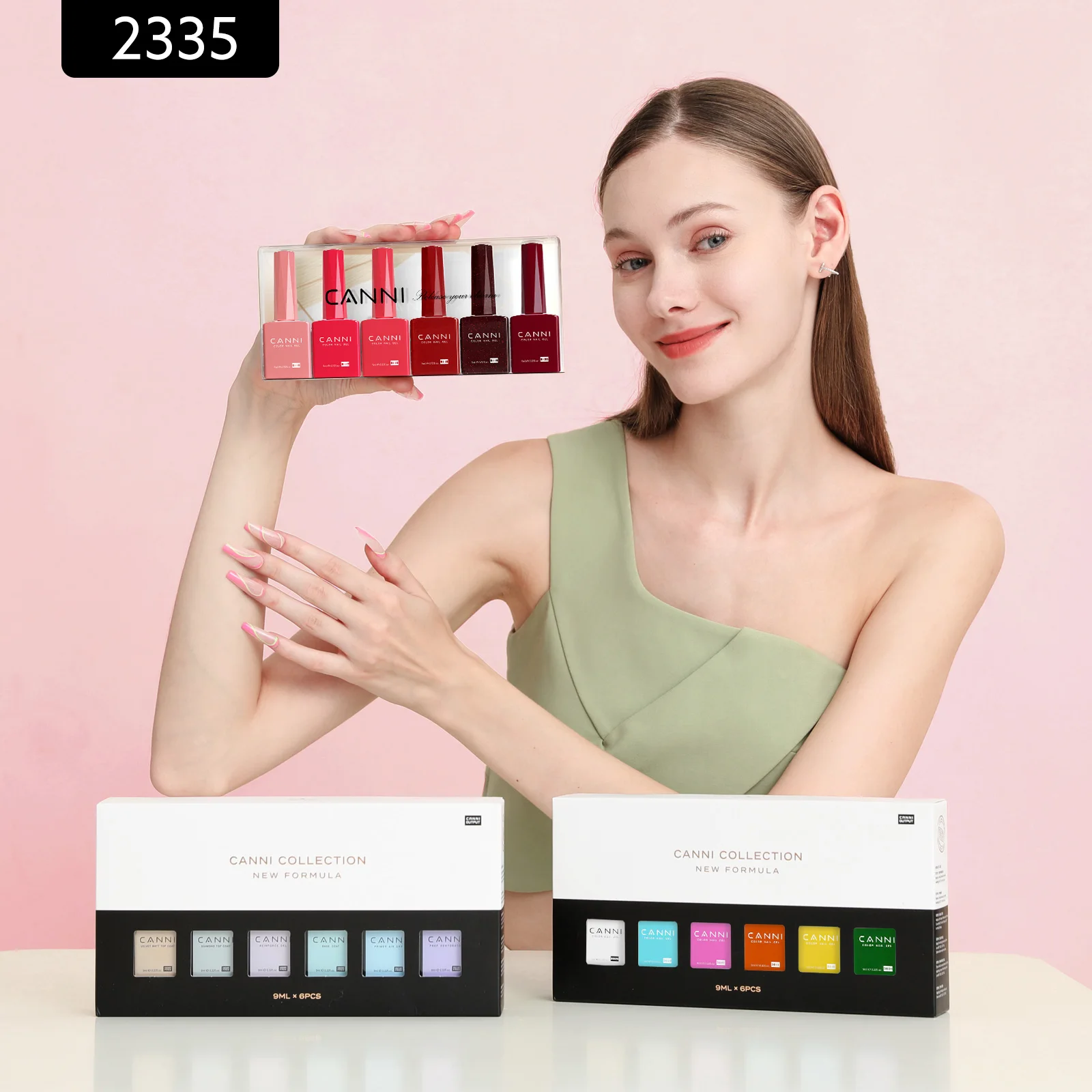 CANNI 9ml*6 Stück TPO-FREI Sommerfarben Neon Pink Gel Nagellack Set Abziehbarer UV LED Semi-Permanent Langanhaltende Nagel-Maniküre – Detail 17
