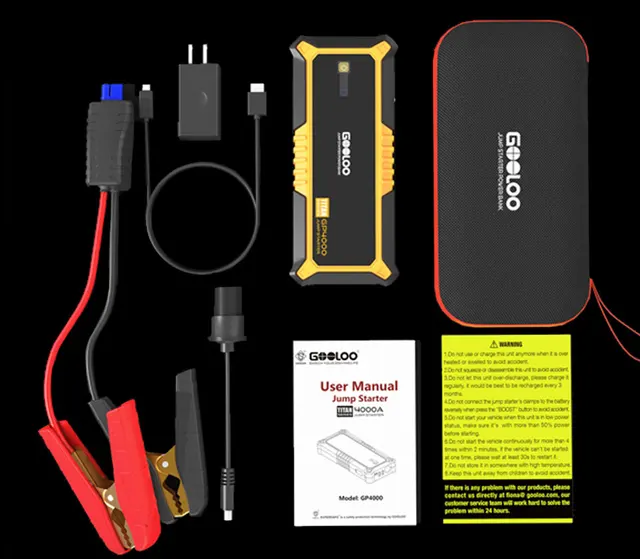 🔥GOOLOO 4000A Auto starthilfe Jump Starter PowerBank Ladegerät Tragbar  26800mAh 6974839130006