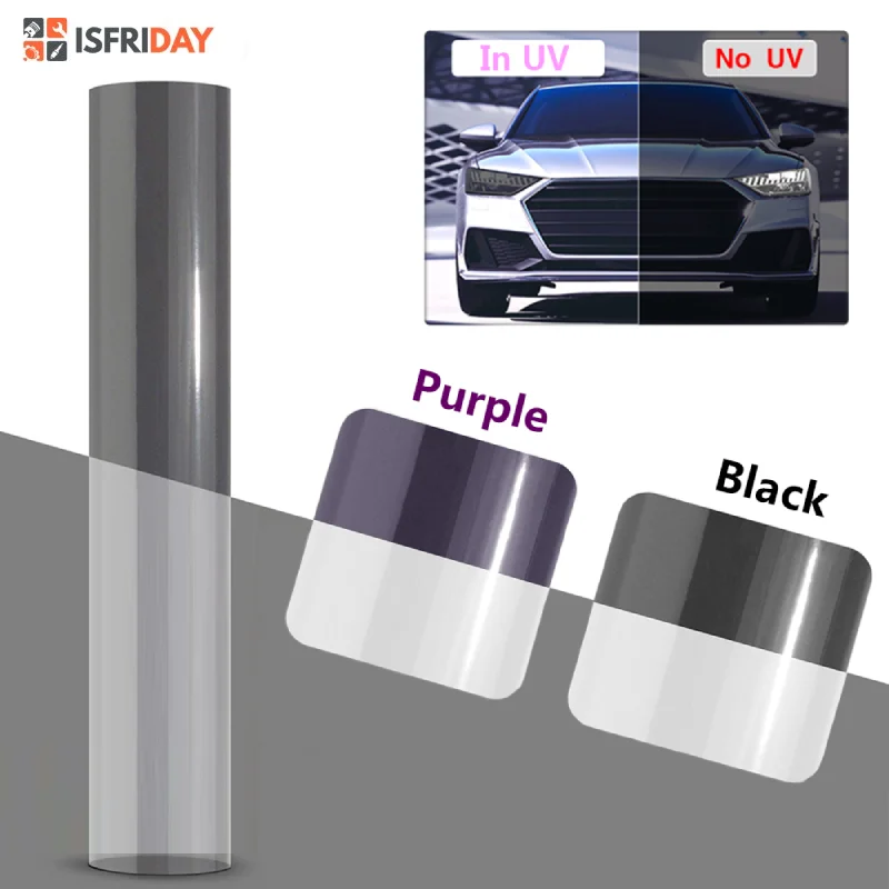 

IsFriday PPF Paint Protection Photochromic Film UV Color Change Headlight Protection Film Self-healing Anti-scratch Film