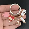 Doctor Key Holder Medical Tool Keychain Stethoscope Syringe Nurse Cap Key Ring Nurse Gifts Handmade Charm Jewelry Bag Ornaments 6