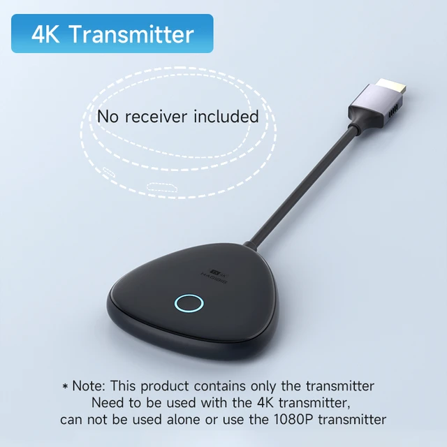 Kit de transmisor y receptor HDMI inalámbrico 4K, 2 transmisores y un  receptor, transmisión de señal estable 5G de video/audio para PC, portátil