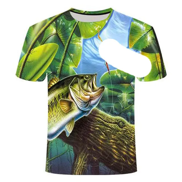 New Summer Casual Natural Wind 3d Printing Fishing Graphic T-shirt Men's  Women's Children's Sports Breathable Lightweight Top - AliExpress