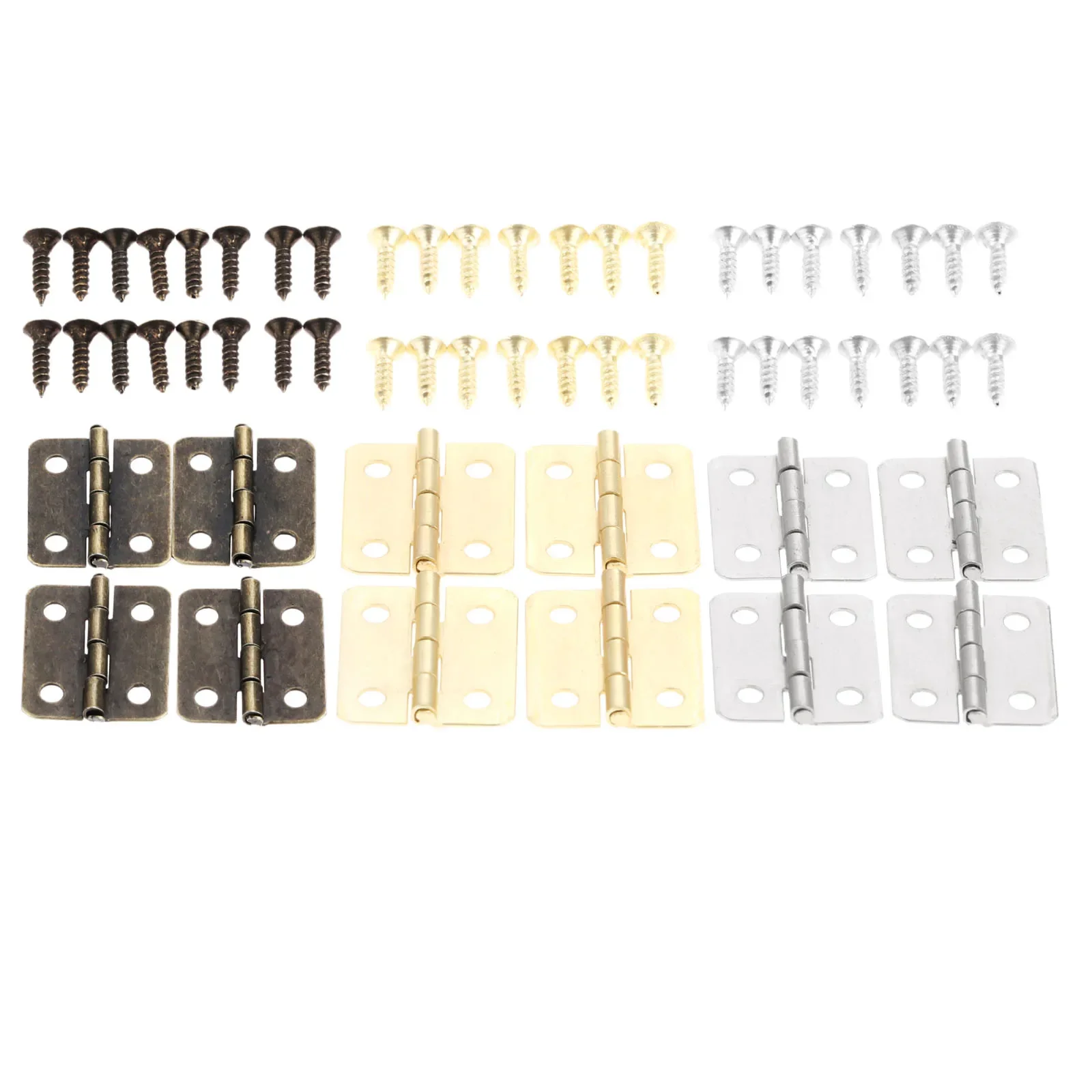 Door Cabinet Luggage Hinges Jewelry Wooden Box Furniture Decoration Hinges with Screws stainless steel door hinges furniture hinge wooden box hinge cabinet door hinges cabinet hinges Antique Bronze/Silver/Gold 10Pcs 18*16mm