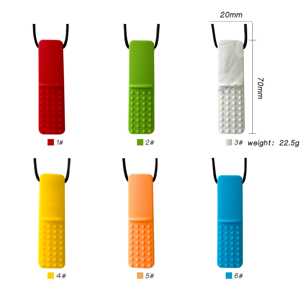 Baby Silicone Teether Kids Chew Necklace Sensory Chewy Pendant Oral Motor Toys Therapy Tools for Autism ADHD chidren's goods 2