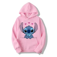Halloween Costumes Women Warm Winter Jacket Women Disney Lilo & Stitch Pattern Sweatshirt Harajuku Style Women Oversized Hoodie 1