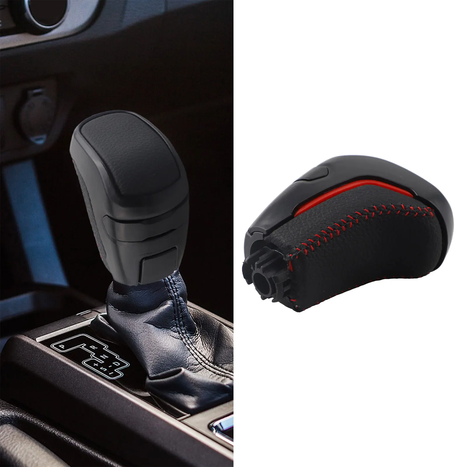 Precision Fit Gear Shift Knob for Toyota For Tacoma For TRD PRO Modern Black Design with Red Stitching