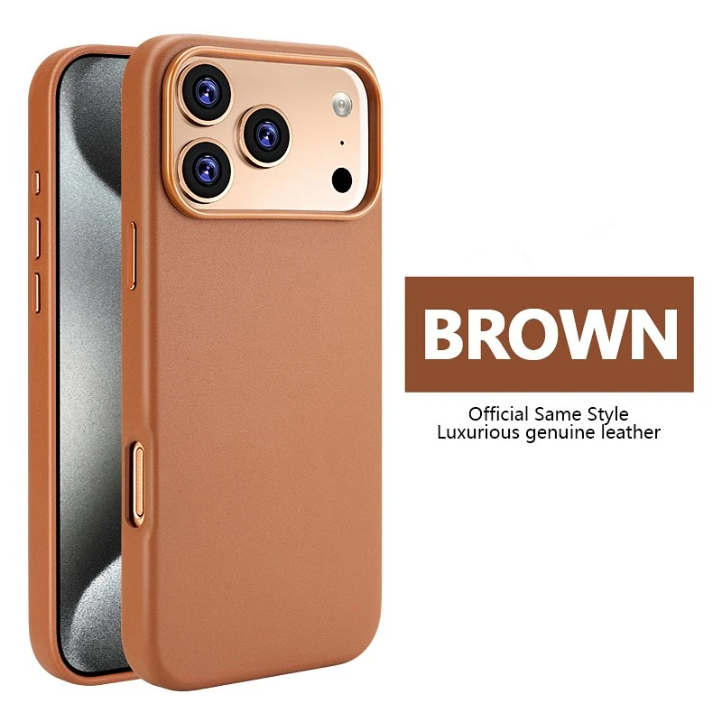Leather MagSafe-Compatible Wireless Charging Case - Anti-Drop Protection