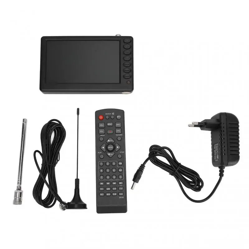 5 Inch Portable TV 1080P Mini Pocket Television ISDB T Compliant Rechargeable With High Sensitivity Tuner EU Plug terrestrial receiver 1080p hdmi compatible digital pvr k2 dvb t2 broadcasting tv tuner box mpeg 2 4 h 264 support hd with remote