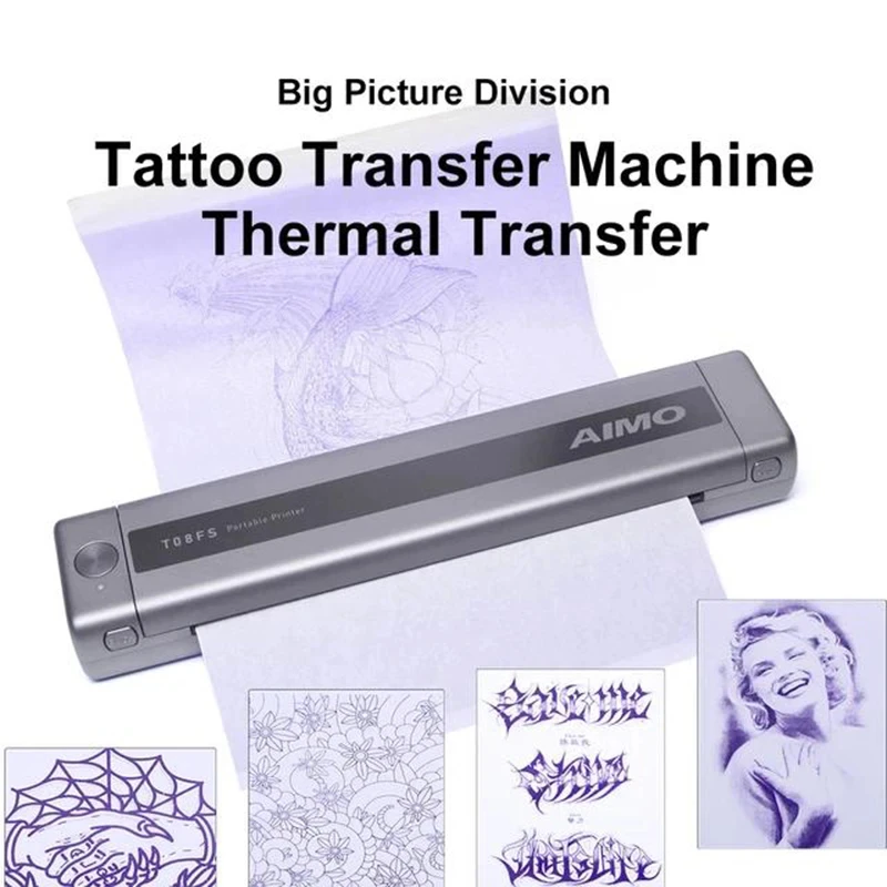 Phomemo T08FS Wireless Tattoo Transfer Stencil Transfer Tattoo Thermal Copier Machine Compatible with Smartphone & PC tattoo supplies