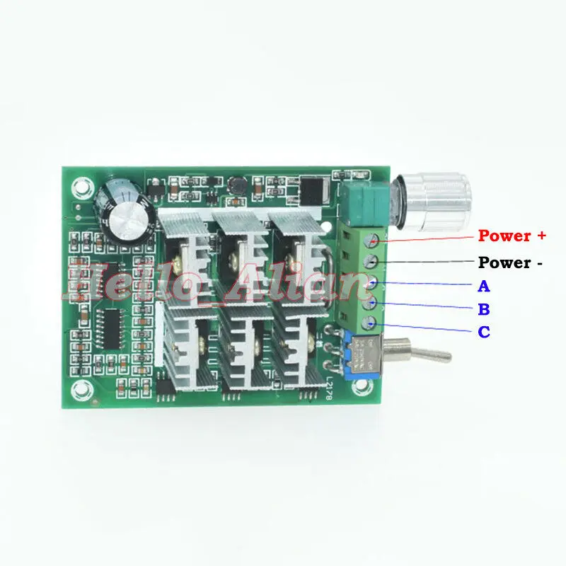 Dc 5V-36V 12V 24V Regolatore Di Velocità Pwm Driver Regolare Reversibile Interruttore Potenziometro Lineare 3-Phase Brushless Modulo Di Azionamento De