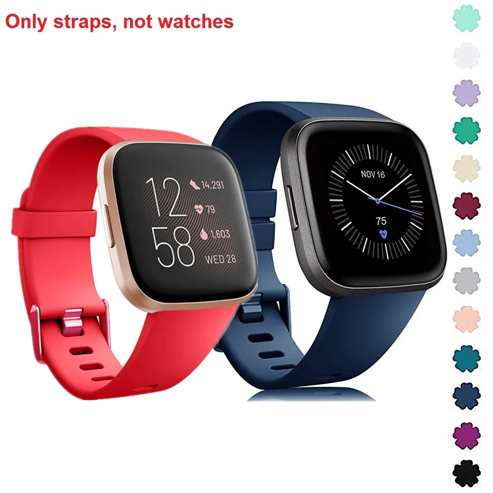 

Силиконовый ремешок для умных часов Fitbit Versa 2, оригинальный Спортивный Браслет для Fitbit Versa Lite, водонепроницаемый ремешок на запястье, мягкий модный