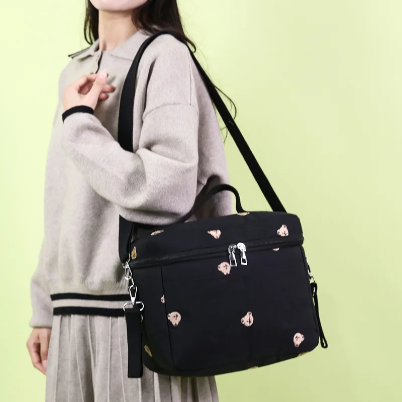 Baby Stroller Nappy Bag Korea Cute Bear Embroidery Flower Mommy Bag Soft Maternity Shoulder Pack Portable Baby Diaper Organizer 3