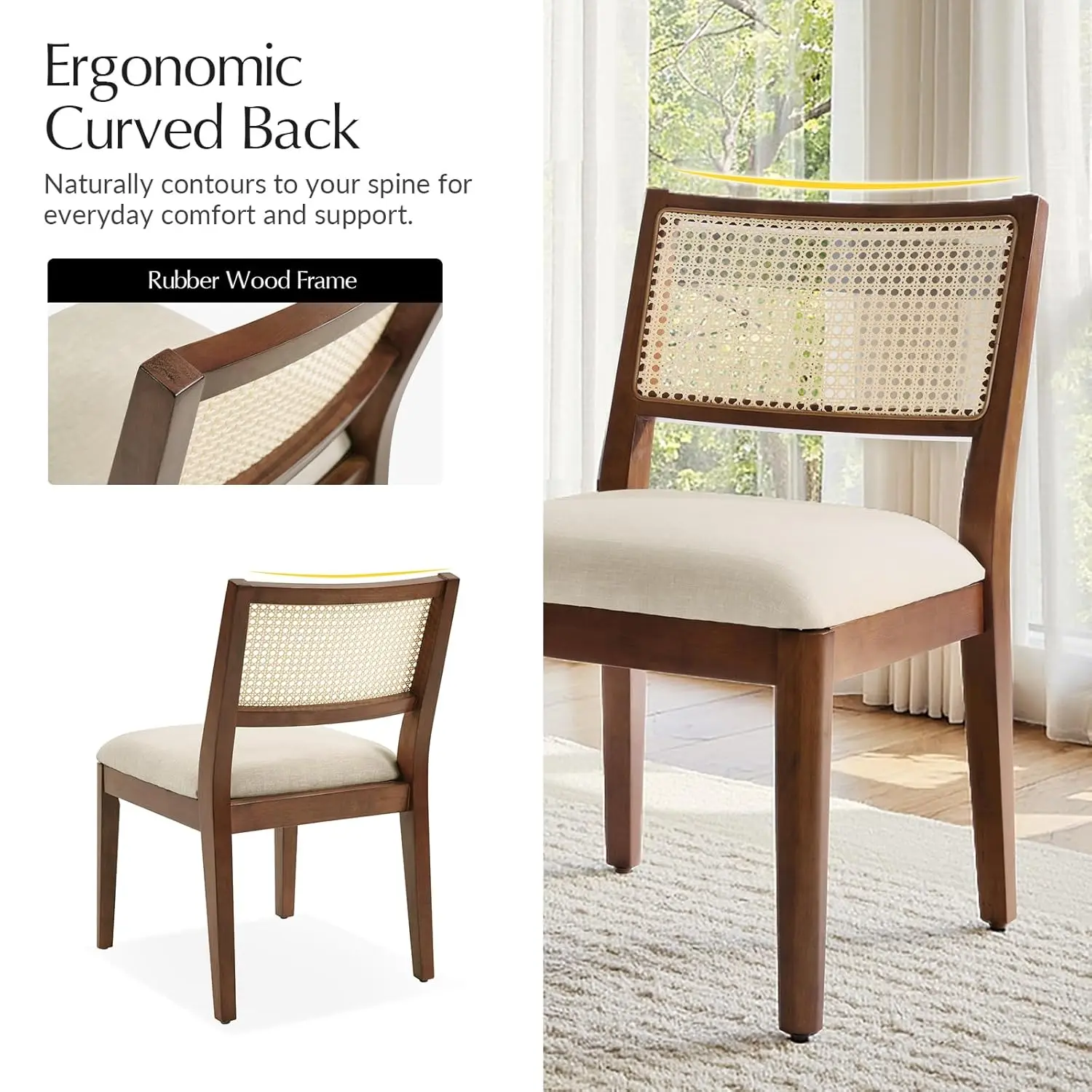 Rattan Dining Chair Set of 4 - View 4