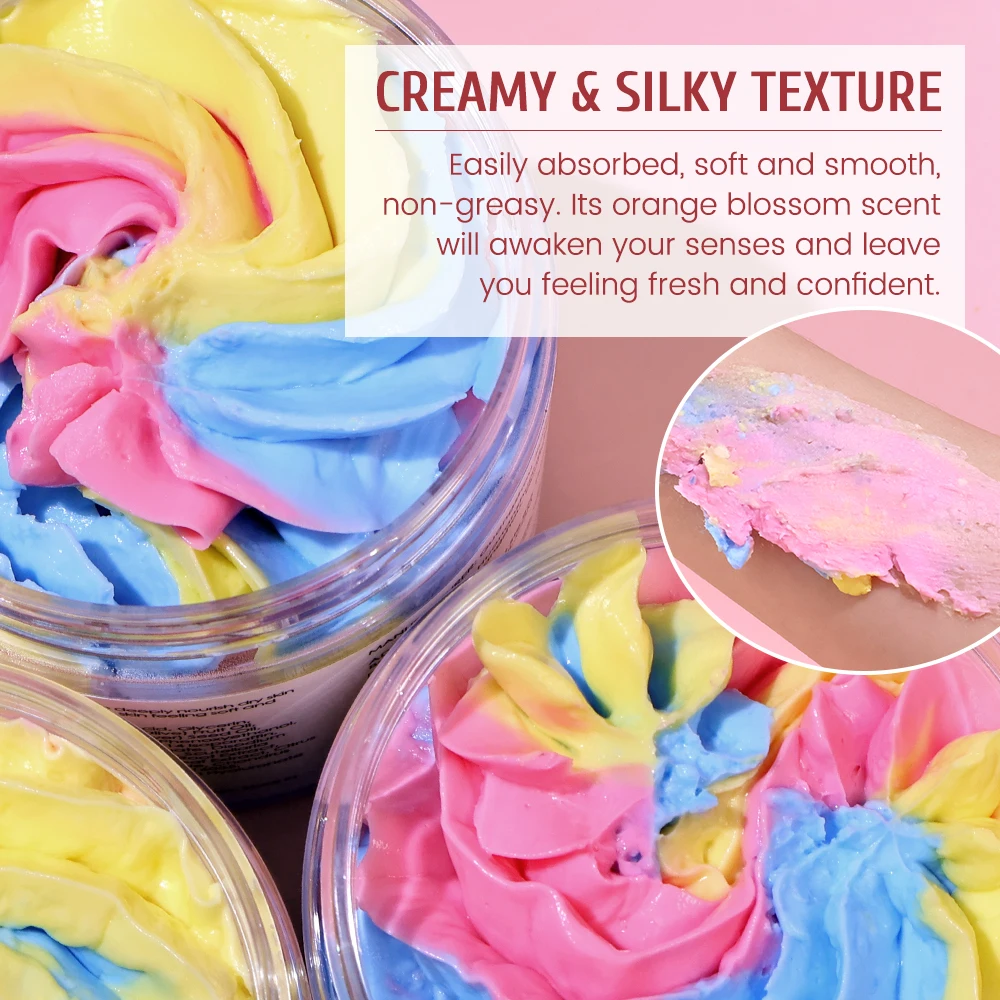 190g Rainbow Whipped Body Butter Skin Brighten Nourishing Hydrating Vegan Shea Butter Olive Oil Moisturizing Smooth Skin Dryness 5